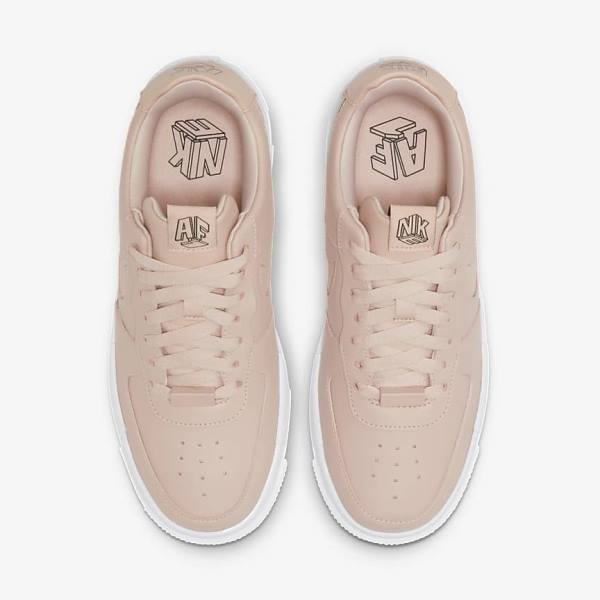 Beige / Black / White Women's Nike Air Force 1 Pixel Sneakers | NK197ONW