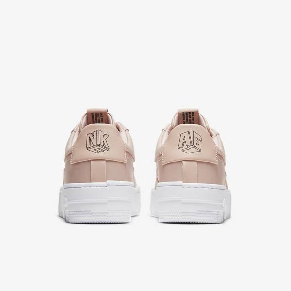 Beige / Black / White Women's Nike Air Force 1 Pixel Sneakers | NK197ONW