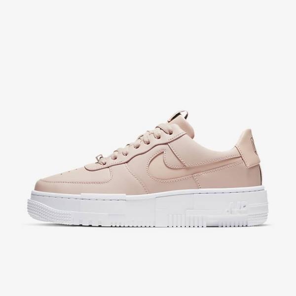 Beige / Black / White Women\'s Nike Air Force 1 Pixel Sneakers | NK197ONW