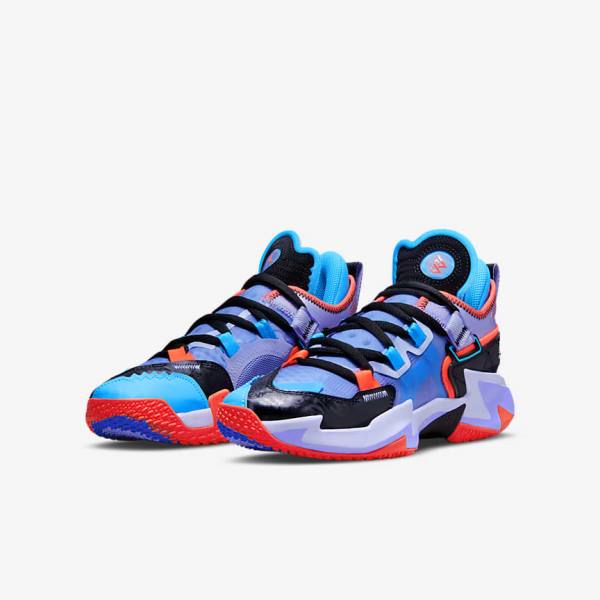 Black / Blue / Light Red Kids' Nike Jordan Why Not Zer0.5 Older Basketball Shoes | NK305KRS