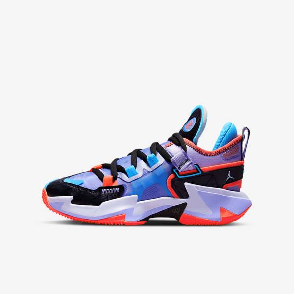 Black / Blue / Light Red Kids\' Nike Jordan Why Not Zer0.5 Older Basketball Shoes | NK305KRS