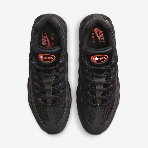 Black / Blue / Light Red Men's Nike Air Max 95 Sneakers | NK728ZKP