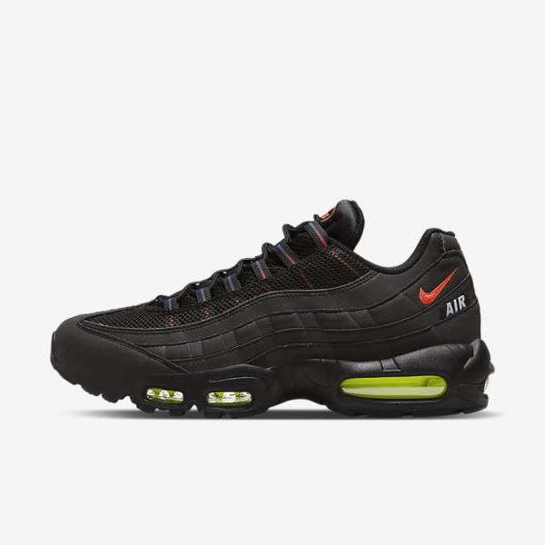 Black / Blue / Light Red Men\'s Nike Air Max 95 Sneakers | NK728ZKP