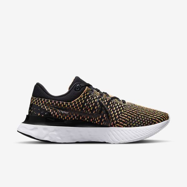 Black / Blue / Pink / White Men's Nike React Infinity Run Flyknit 3 Road Running Shoes | NK652UPO