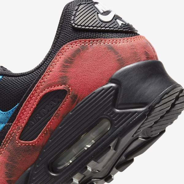 Black / Blue / Red / White Men's Nike Air Max 90 Sneakers | NK156XCR