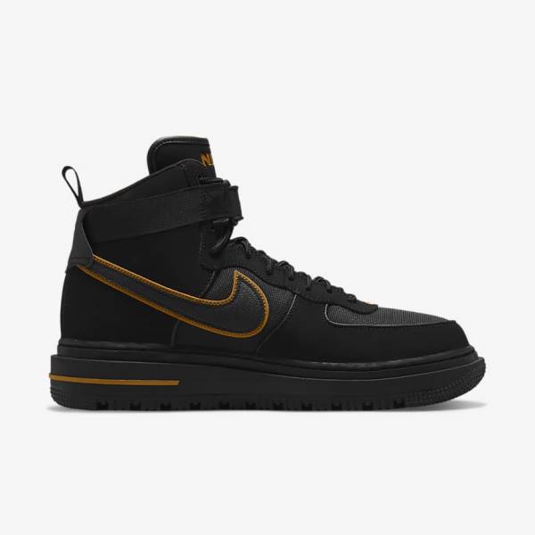 Black / Brown / Gold Men's Nike Air Force 1 Boot Sneakers | NK216MSE