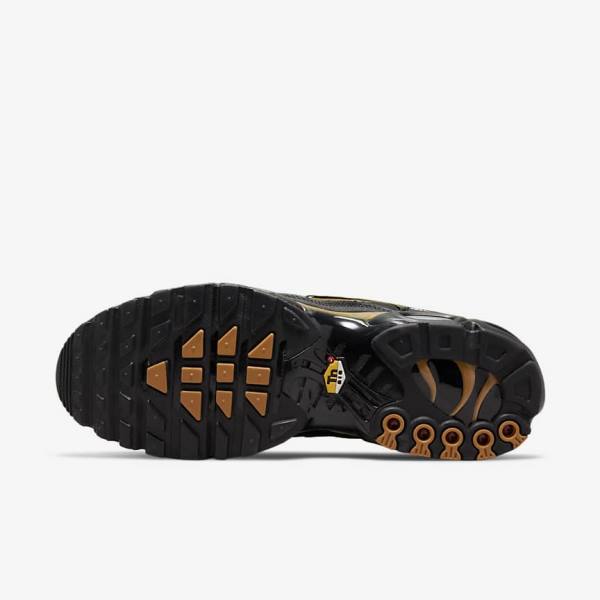 Black / Brown / Gold Men's Nike Air Max Plus Sneakers | NK035GBC