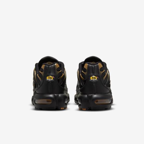 Black / Brown / Gold Men's Nike Air Max Plus Sneakers | NK035GBC