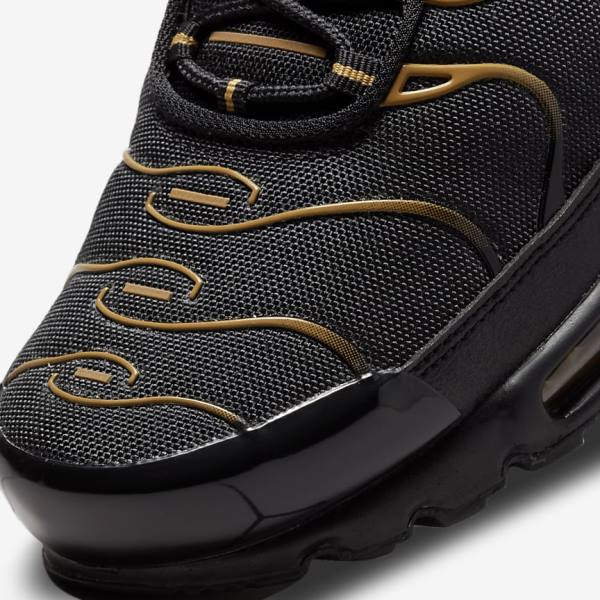 Black / Brown / Gold Men's Nike Air Max Plus Sneakers | NK035GBC