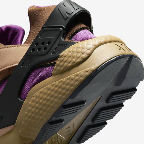 Black / Brown Men's Nike Air Huarache LE Sneakers | NK547QRC