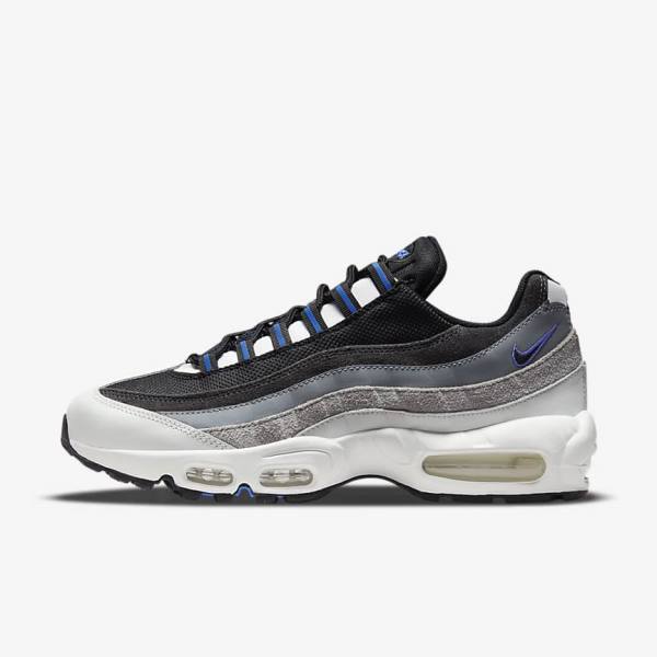 Black / Dark Grey / Blue Men\'s Nike Air Max 95 Sneakers | NK507AXO