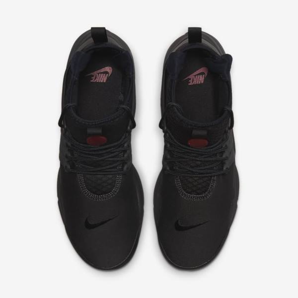 Black / Dark Grey / Blue / Red Men's Nike Air Presto Mid Utility Sneakers | NK457ETN