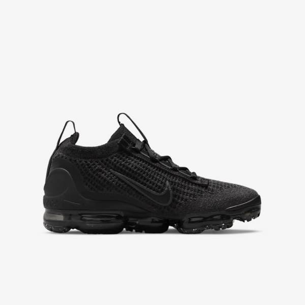 Black / Dark Grey Kids' Nike Air VaporMax 2021 FK Older Sneakers | NK830UDQ