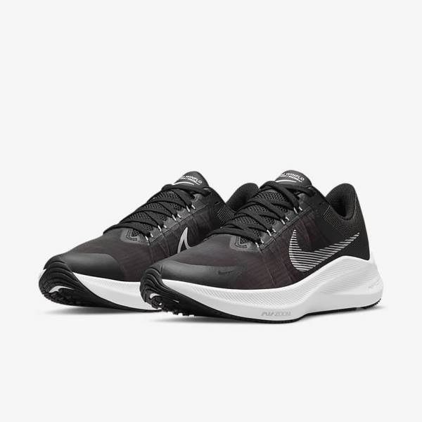 Black / Dark Grey / Light Grey / White Women's Nike Winflo 8 Road Running Shoes | NK189GZX