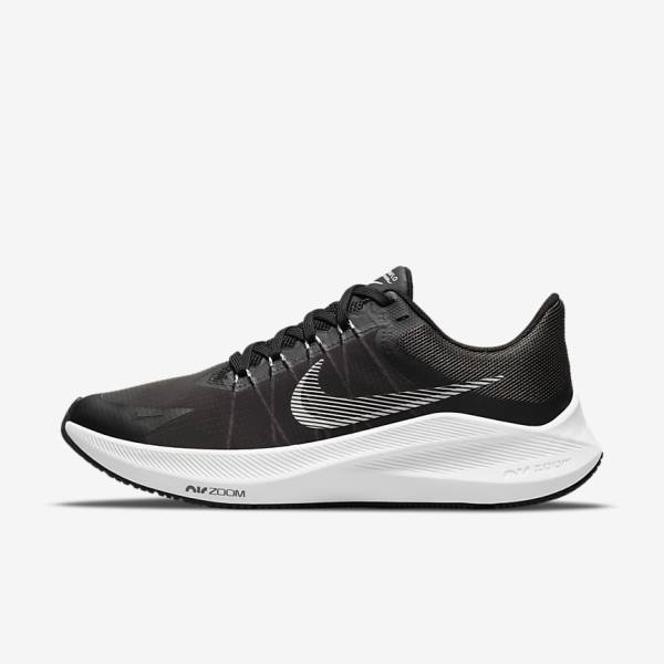 Black / Dark Grey / Light Grey / White Women\'s Nike Winflo 8 Road Running Shoes | NK189GZX