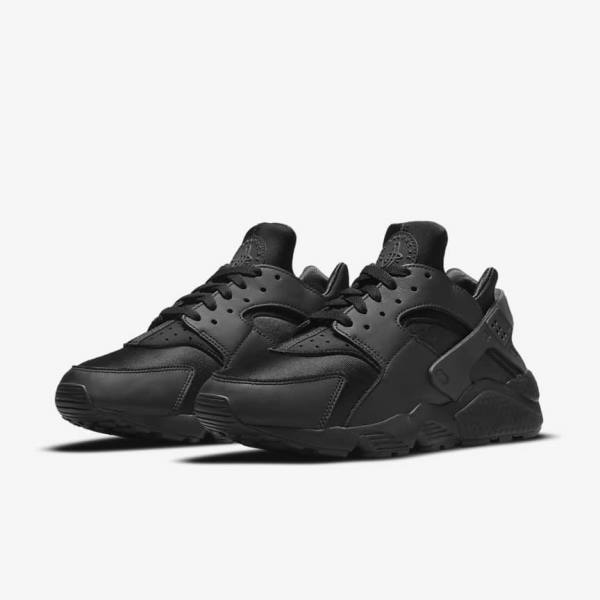 Black / Dark Grey Men's Nike Air Huarache Sneakers | NK617DNU