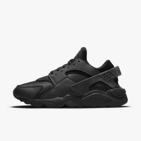 Black / Dark Grey Men\'s Nike Air Huarache Sneakers | NK617DNU