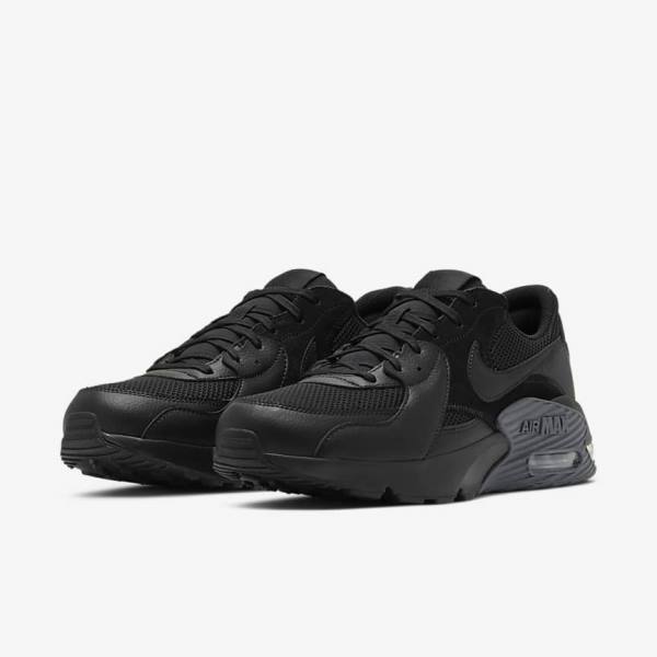 Black / Dark Grey Men's Nike Air Max Excee Sneakers | NK961VFM