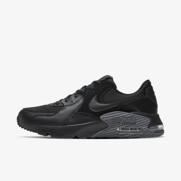 Black / Dark Grey Men\'s Nike Air Max Excee Sneakers | NK961VFM