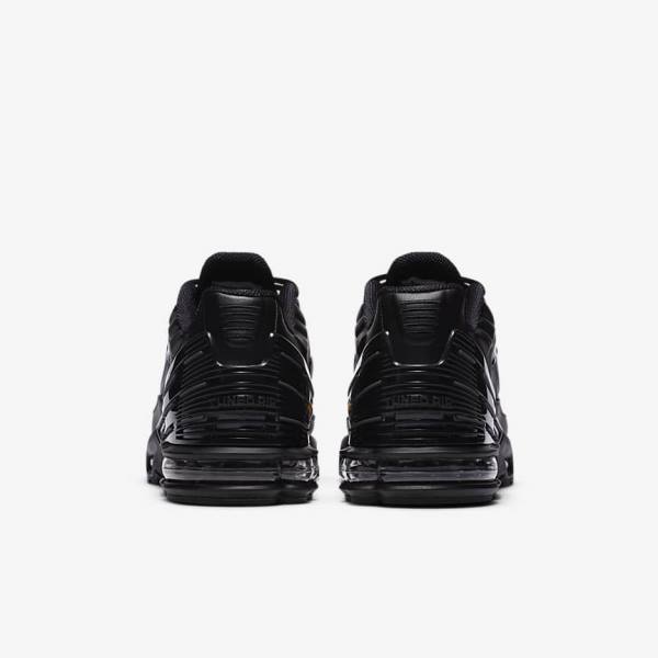 Black / Dark Grey Men's Nike Air Max Plus 3 Leather Sneakers | NK396XQL