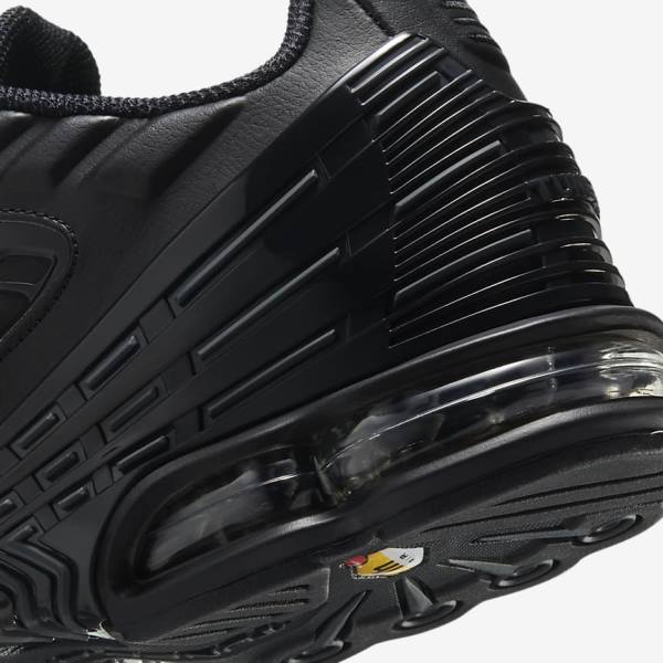 Black / Dark Grey Men's Nike Air Max Plus 3 Leather Sneakers | NK396XQL