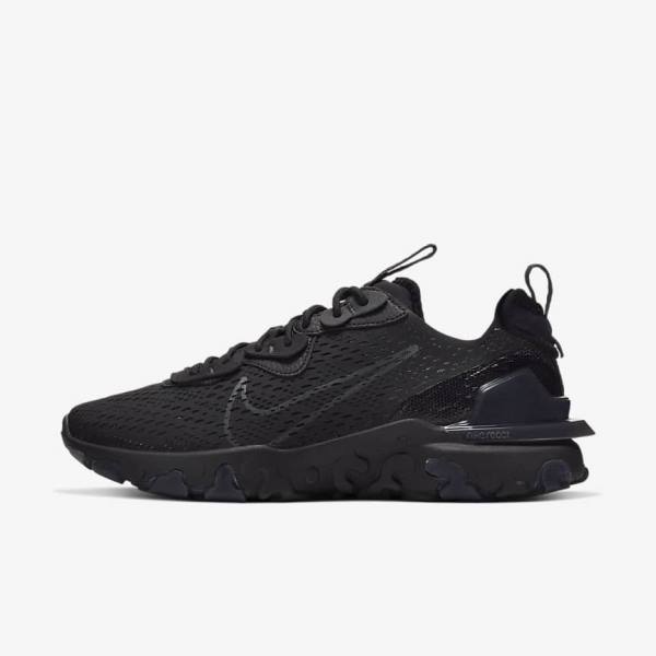 Black / Dark Grey Men\'s Nike React Vision Sneakers | NK098WQL