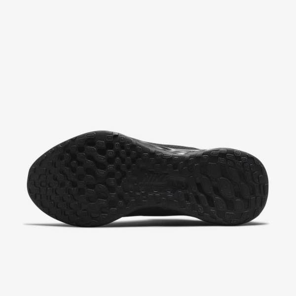 Black / Dark Grey Men's Nike Revolution 6 FlyEase Next Nature Easy-On-And-Off Road (Extra Wide) Running Shoes | NK289CJB