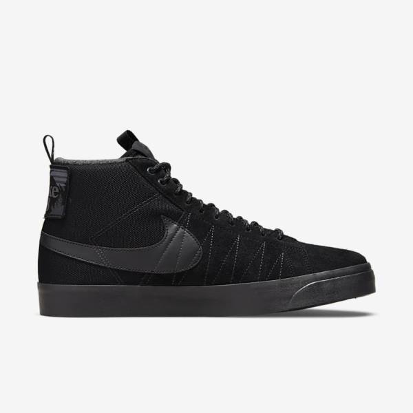 Black / Dark Grey Men's Nike SB Zoom Blazer Mid Premium Sneakers | NK103BRZ