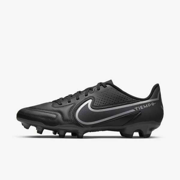 Black / Dark Grey Men\'s Nike Tiempo Legend 9 Club MG Multi-Ground Football Shoes | NK324EFV