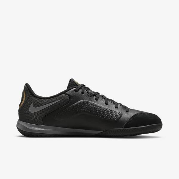 Black / Dark Grey / Metal Gold / Black Men's Nike Tiempo Legend 9 Academy IC Indoor-Court Football Shoes | NK710OAT