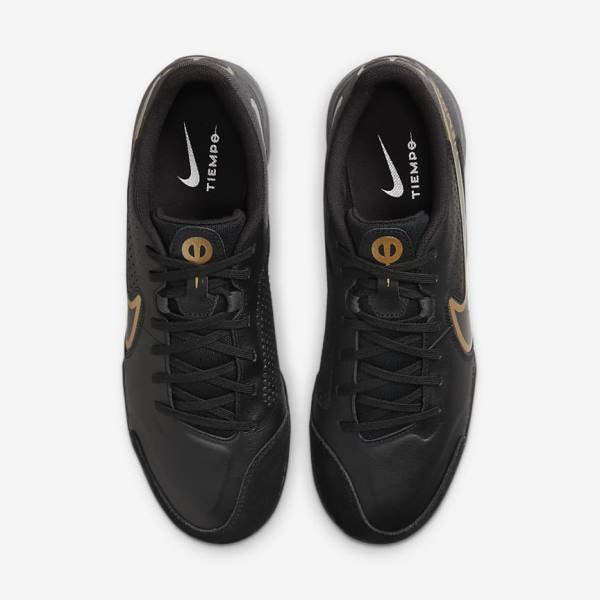 Black / Dark Grey / Metal Gold / Black Women's Nike Tiempo Legend 9 Academy IC Indoor-Court Football Shoes | NK479DBO