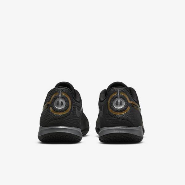 Black / Dark Grey / Metal Gold / Black Women's Nike Tiempo Legend 9 Academy IC Indoor-Court Football Shoes | NK479DBO