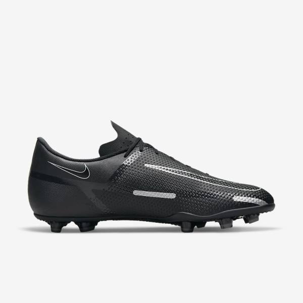 Black / Dark Grey / Metal Silver Women's Nike Phantom GT2 Club MG Multi-Ground Football Shoes | NK352GLQ