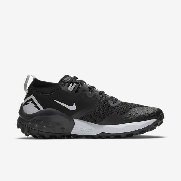 Black / Dark Grey / Platinum Men's Nike Wildhorse 7 Trail Running Shoes | NK581TBF