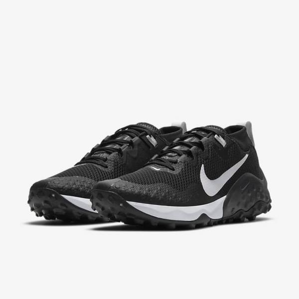 Black / Dark Grey / Platinum Men's Nike Wildhorse 7 Trail Running Shoes | NK581TBF