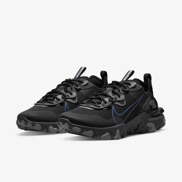 Black / Dark Grey / Royal Men's Nike React Vision Sneakers | NK261LID