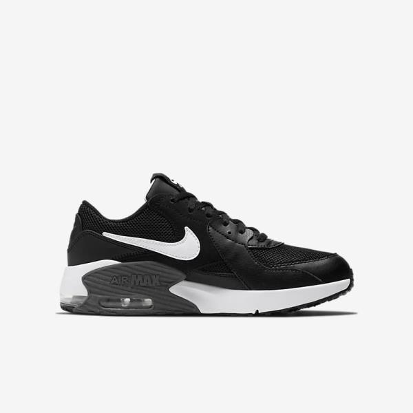 Black / Dark Grey / White Kids' Nike Air Max Excee Older Sneakers | NK723MSF