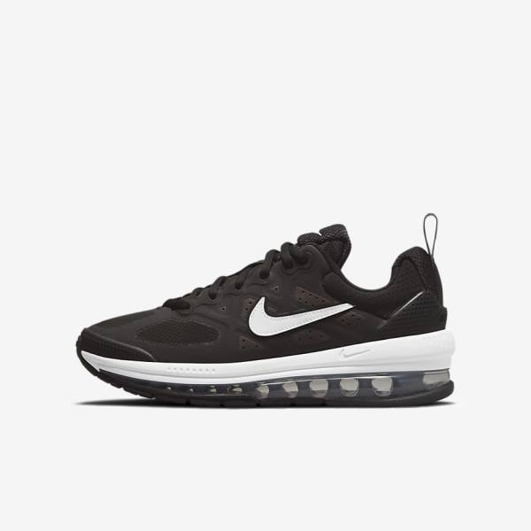 Black / Dark Grey / White Kids\' Nike Air Max Genome Older Sneakers | NK942EZX