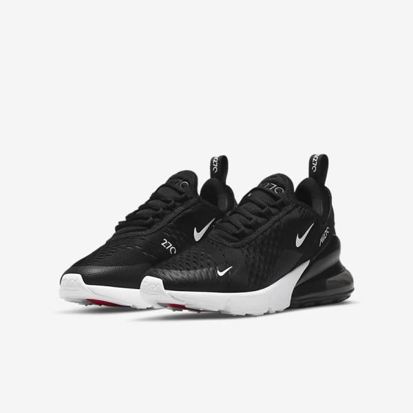 Black / Dark Grey / White Kids' Nike Air Max 270 Older Sneakers | NK947NKR