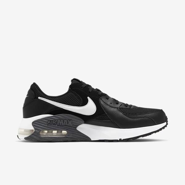 Black / Dark Grey / White Men's Nike Air Max Excee Sneakers | NK489LEO