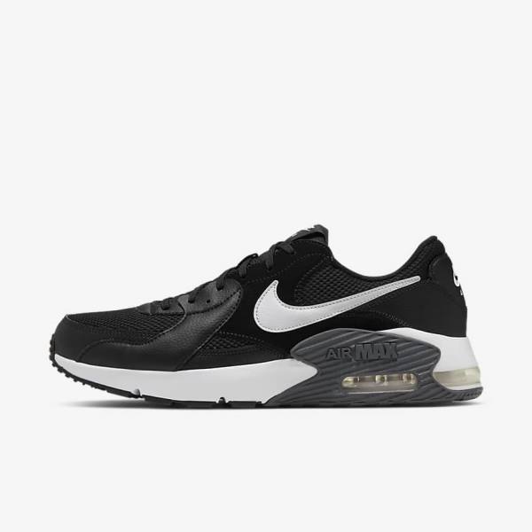 Black / Dark Grey / White Men\'s Nike Air Max Excee Sneakers | NK489LEO