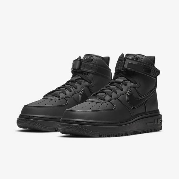 Black / Dark Grey / White Men's Nike Air Force 1 Boot Sneakers | NK629YGJ