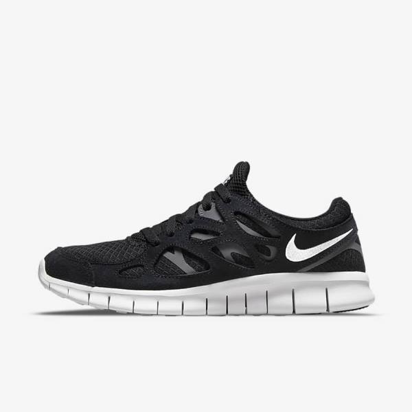 Black / Dark Grey / White Men\'s Nike Free Run 2 Sneakers | NK895WZK