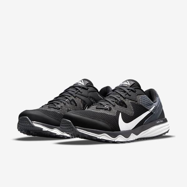 Black / Dark Grey / White Men's Nike Juniper Trail Trail Running Shoes | NK543ETL