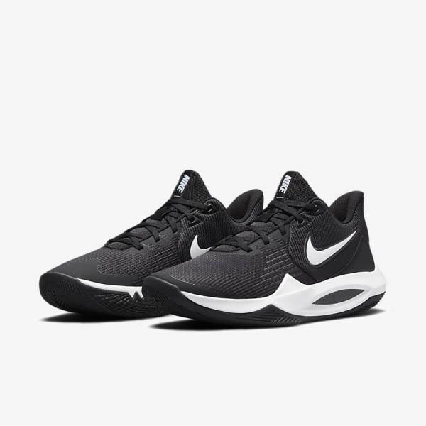 Black / Dark Grey / White Men's Nike Precision 5 Basketball Shoes | NK208ZVQ