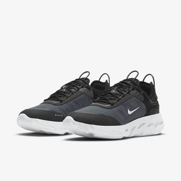 Black / Dark Grey / White Men's Nike React Live Sneakers | NK423PVD