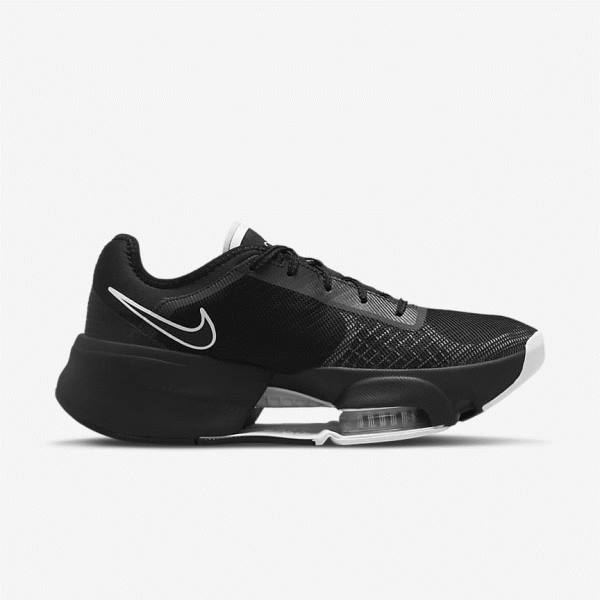 Black / Dark Grey / White Women's Nike Air Zoom SuperRep 3 HIIT Class Training Shoes | NK571LXI