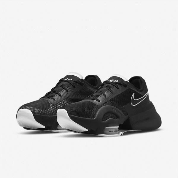 Black / Dark Grey / White Women's Nike Air Zoom SuperRep 3 HIIT Class Training Shoes | NK571LXI