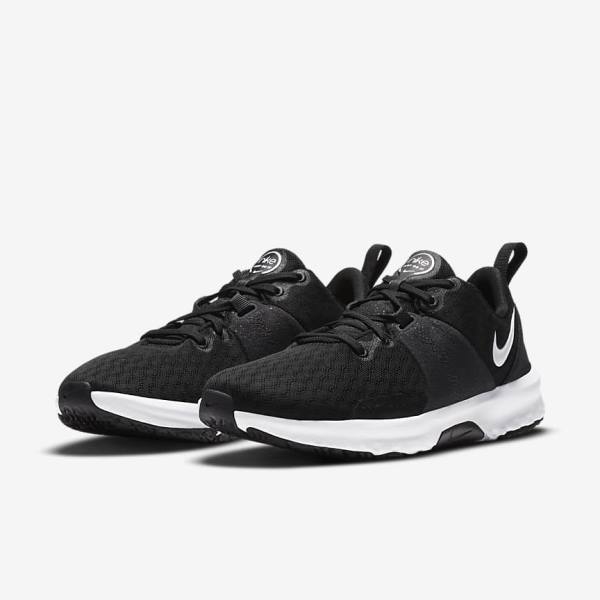 Black / Dark Grey / White Women's Nike City Trainer 3 Training Shoes | NK620GDX