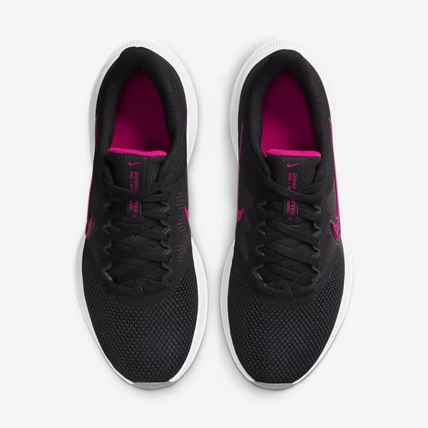 Black / Dark Grey / White Women's Nike Downshifter 11 Road Running Shoes | NK672DTY